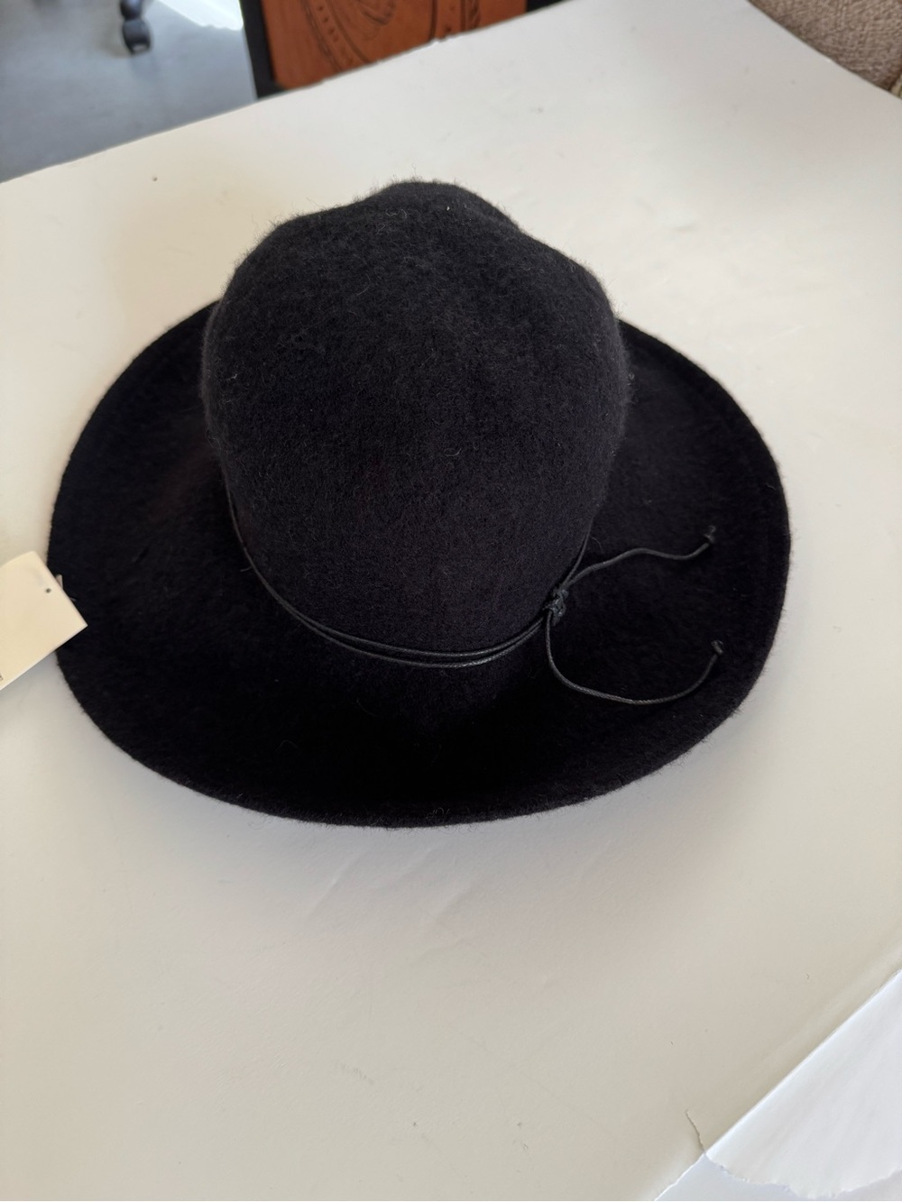 San Diego Hat Company Black Wool blend Wide-Brim Cloche Hat - Picture 3 of 6